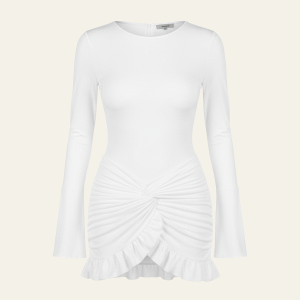 The Elowyn Ruffle Draped Mini Dress