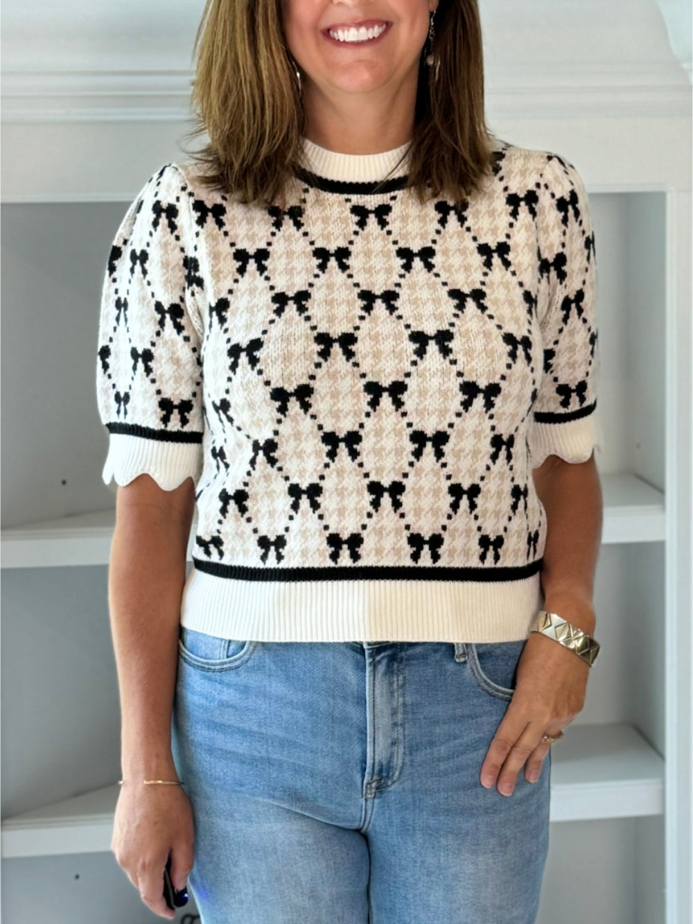 Haut en tricot à nœud chic