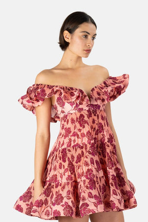 ZURIA DRESS limited edition Guava Burgundy Rose