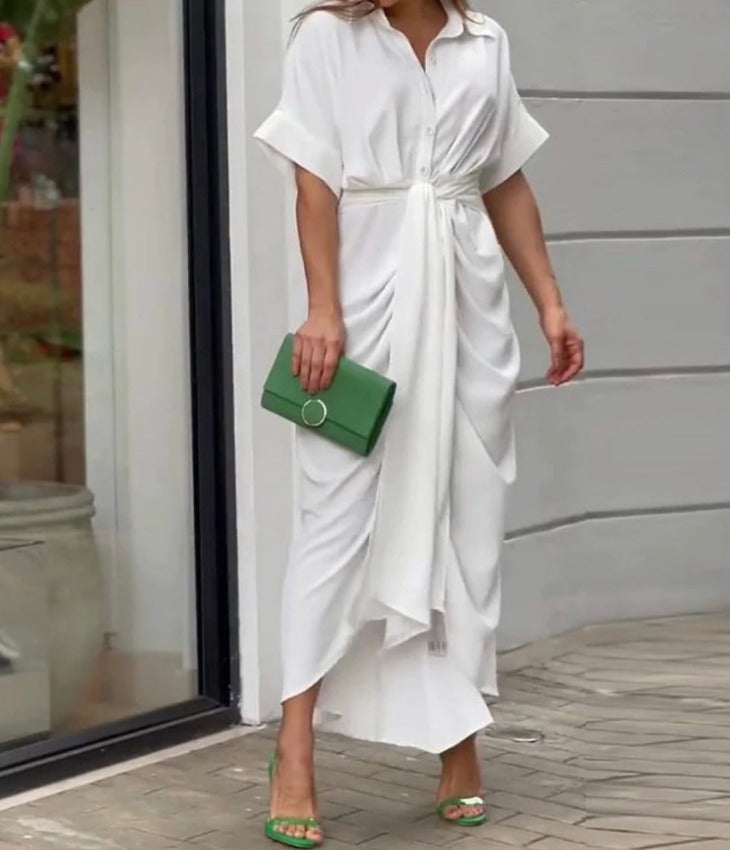 KAMILA BUTTONED DRESS White