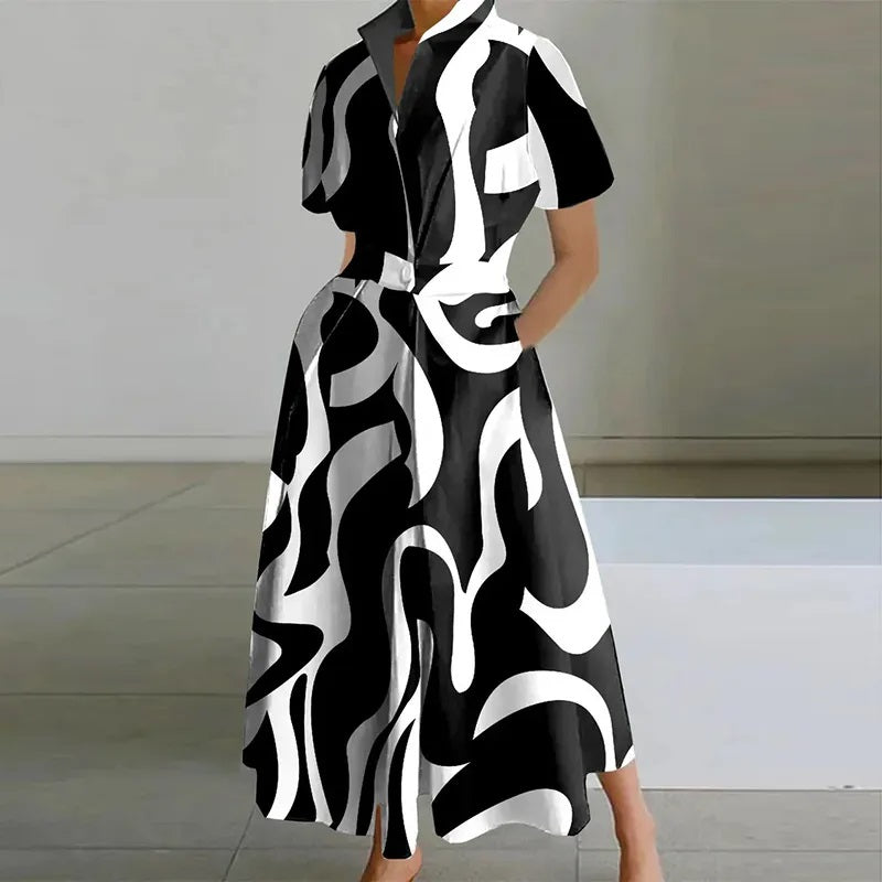 DINORA DRESS Black Stripe