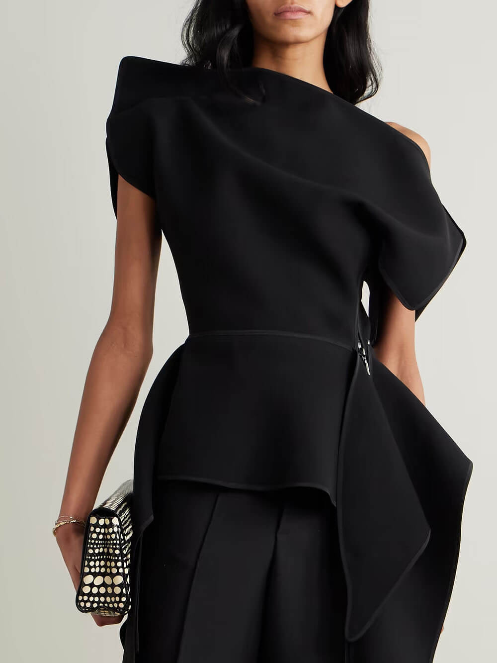 Einzigartige klassische Hose mit hoher Taille und geradem Bein
