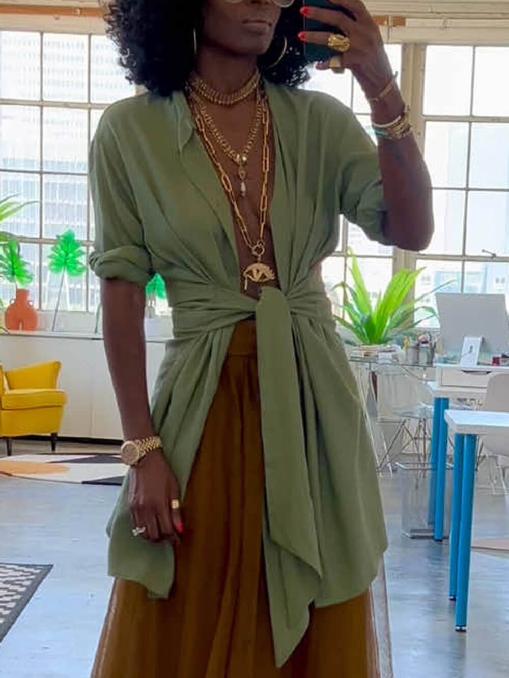 Eleganter A-Linien-Rock aus Netzstoff mit hoher Taille