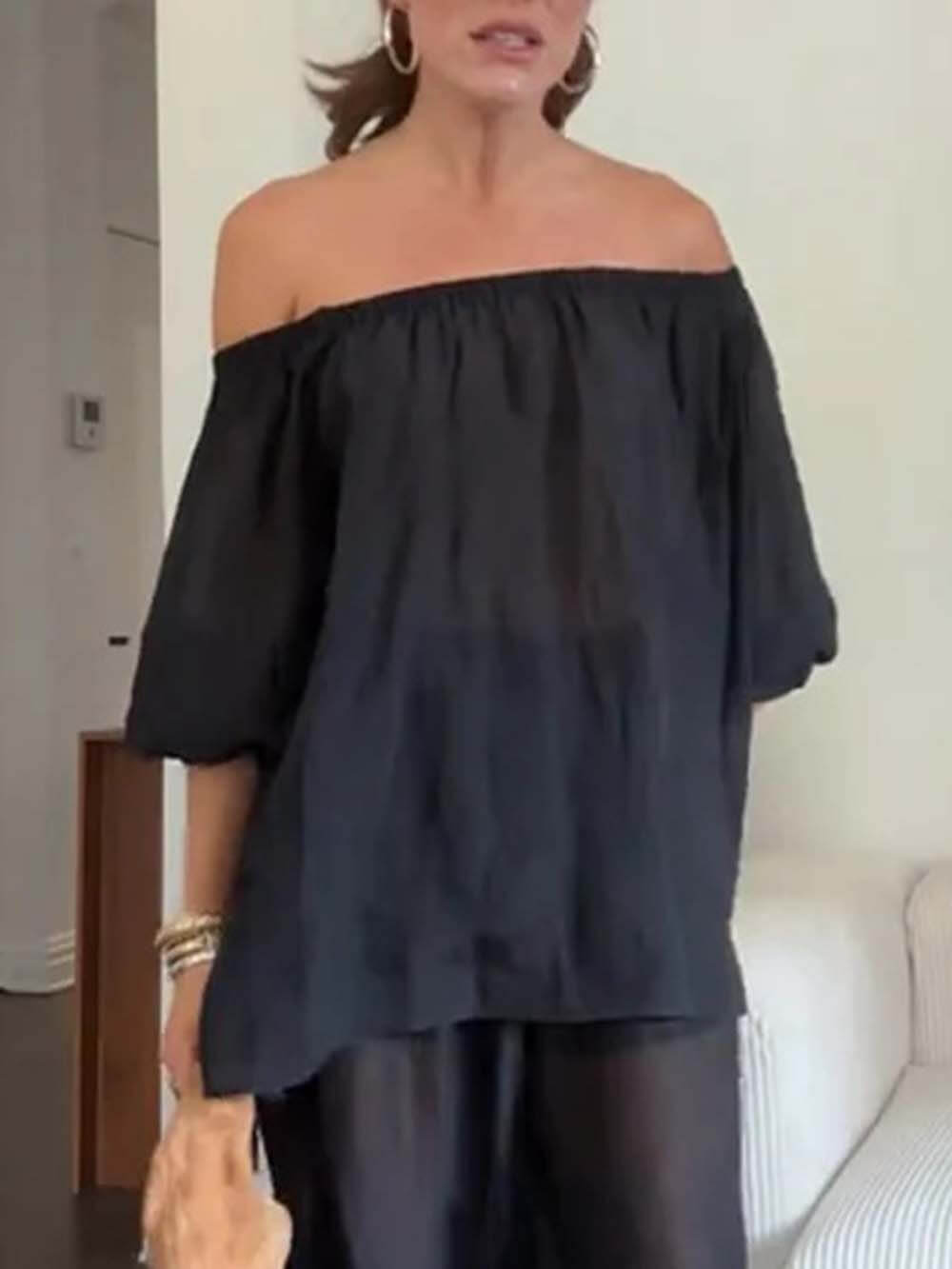 Casual Chiffon Elastic Waist Knotted Bloomer