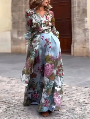 Chemise élégante à imprimé floral aquarelle