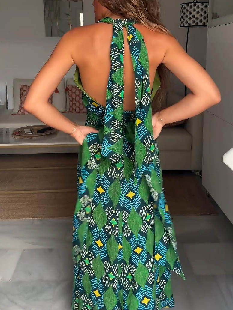 Lässiger Retro-Ausgestellter Rock mit geometrischem Print