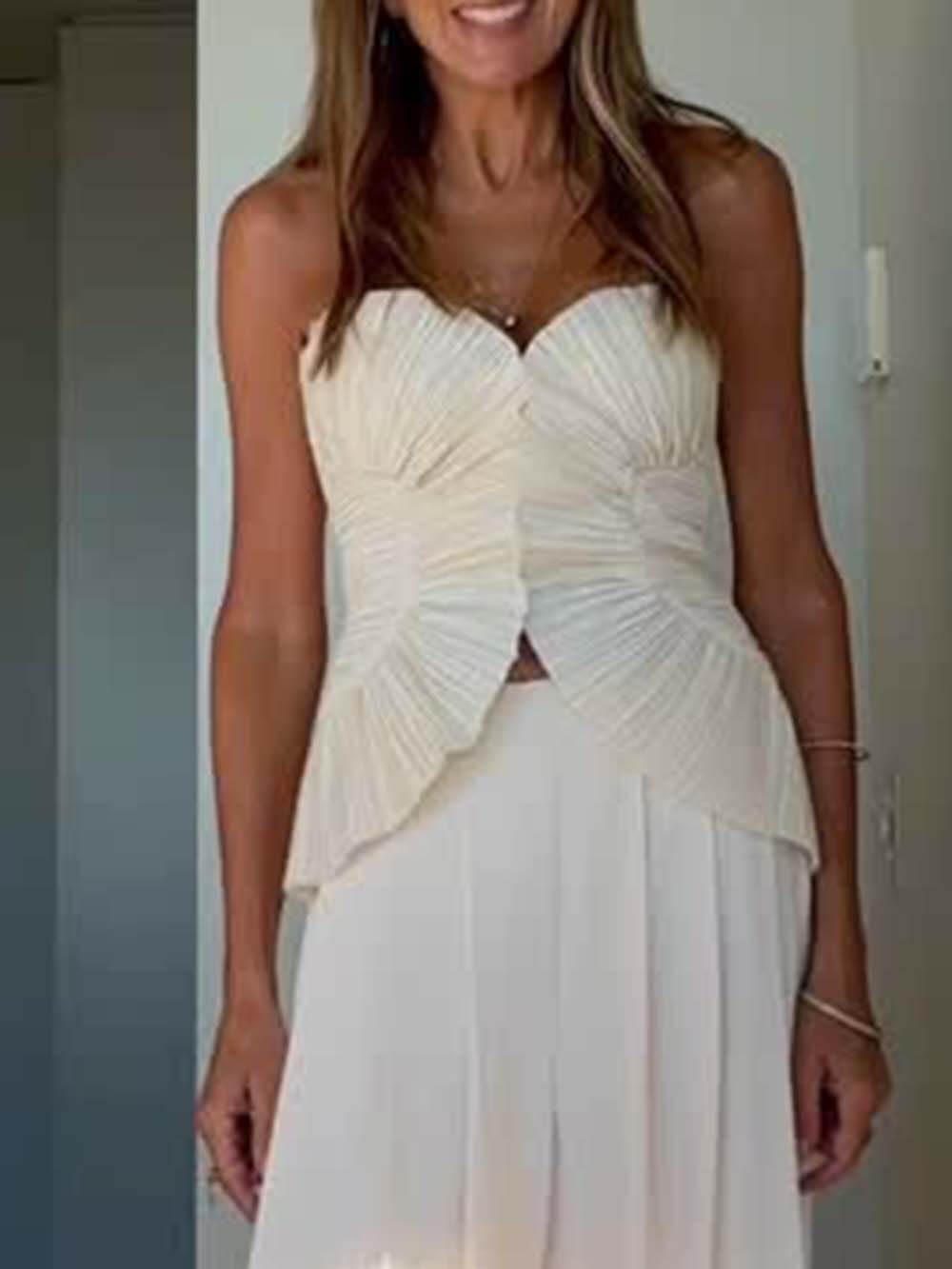 Classic High-Waist Pleated Pockets Wide-Leg Pants