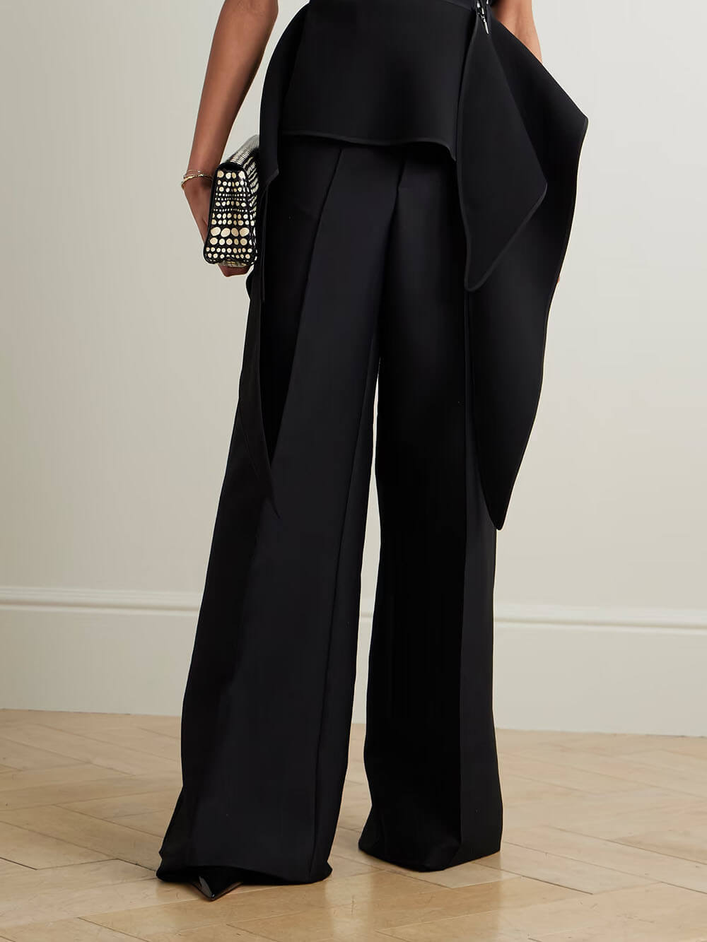 Einzigartige klassische Hose mit hoher Taille und geradem Bein