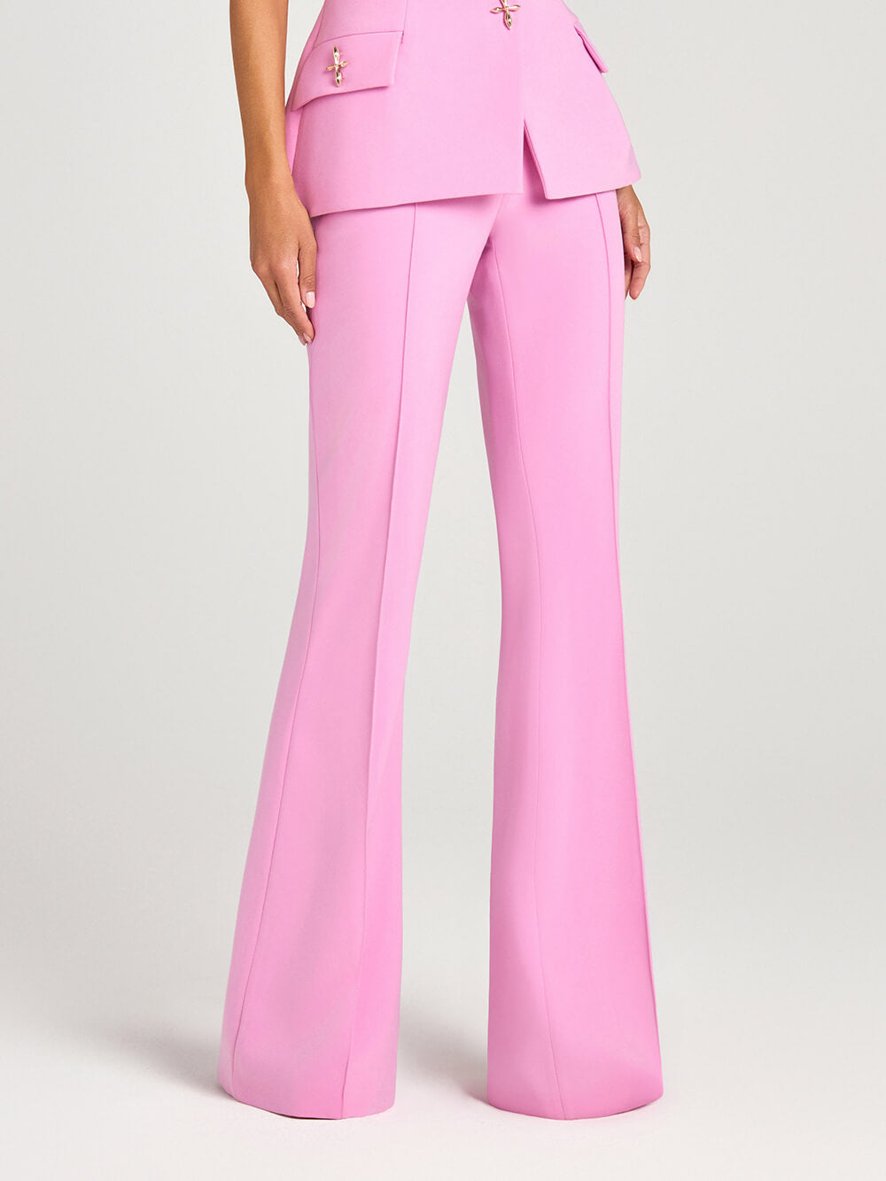 Pantalon slim évasé taille haute à fermeture éclair latérale Exquisite Power