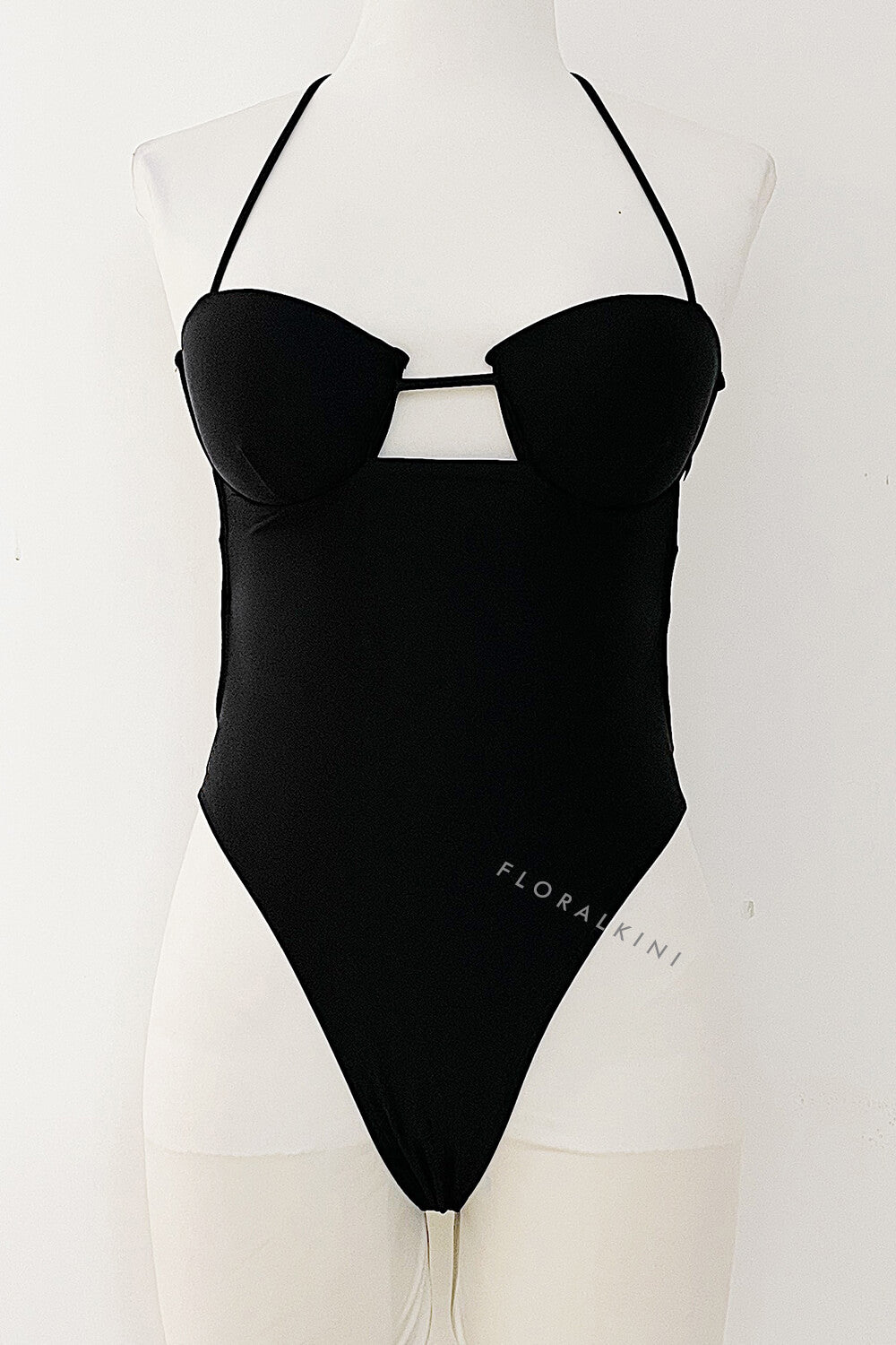 Black Push-Up Strappy Ruched Butt Monokini