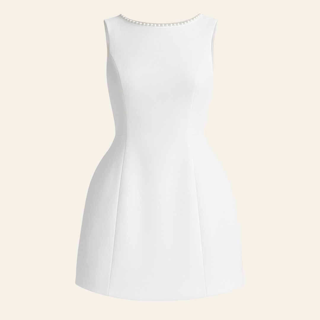The Portia Structured Pearl Mini Dress