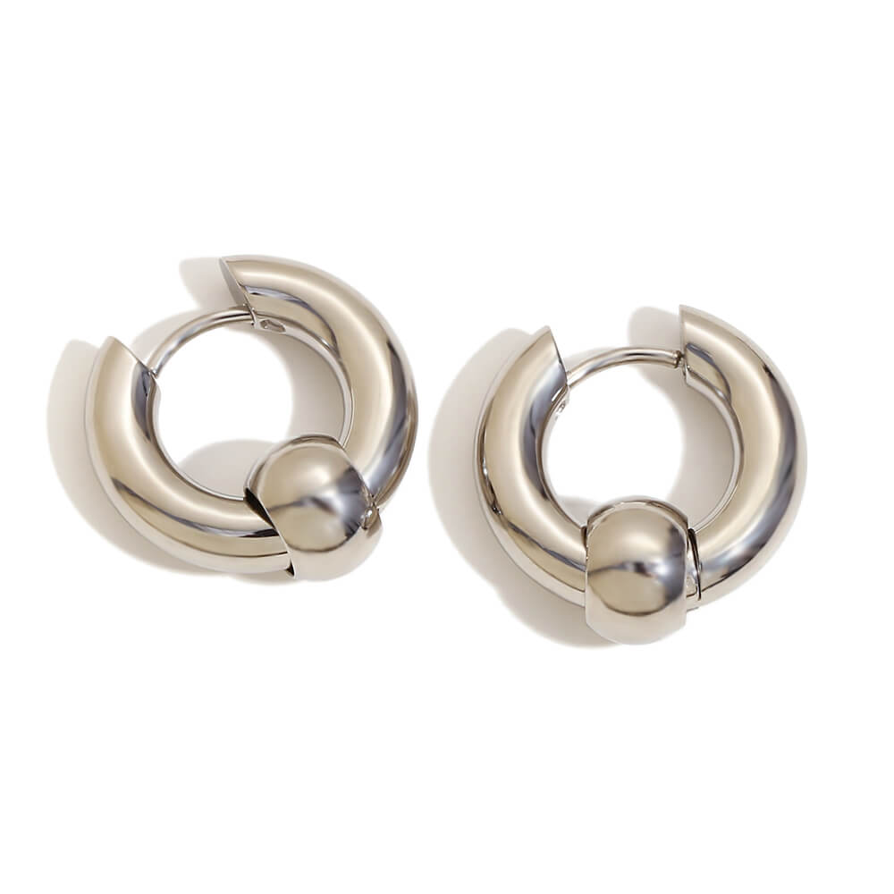 Golden Bead Hoop Earrings