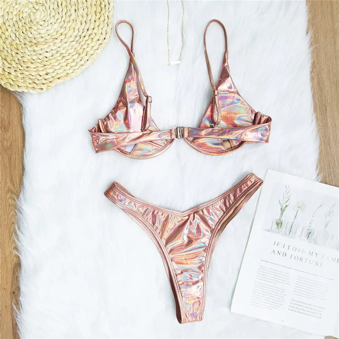 Underwired V-Bar Bikini Set