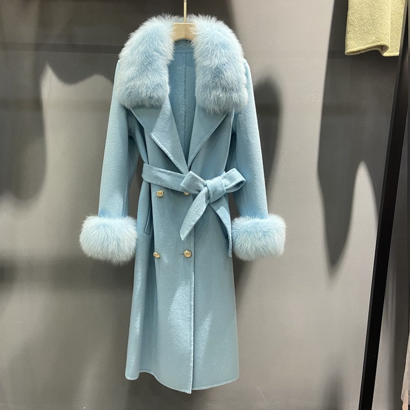 CARRA WOOL ORIGINAL COAT baby blue
