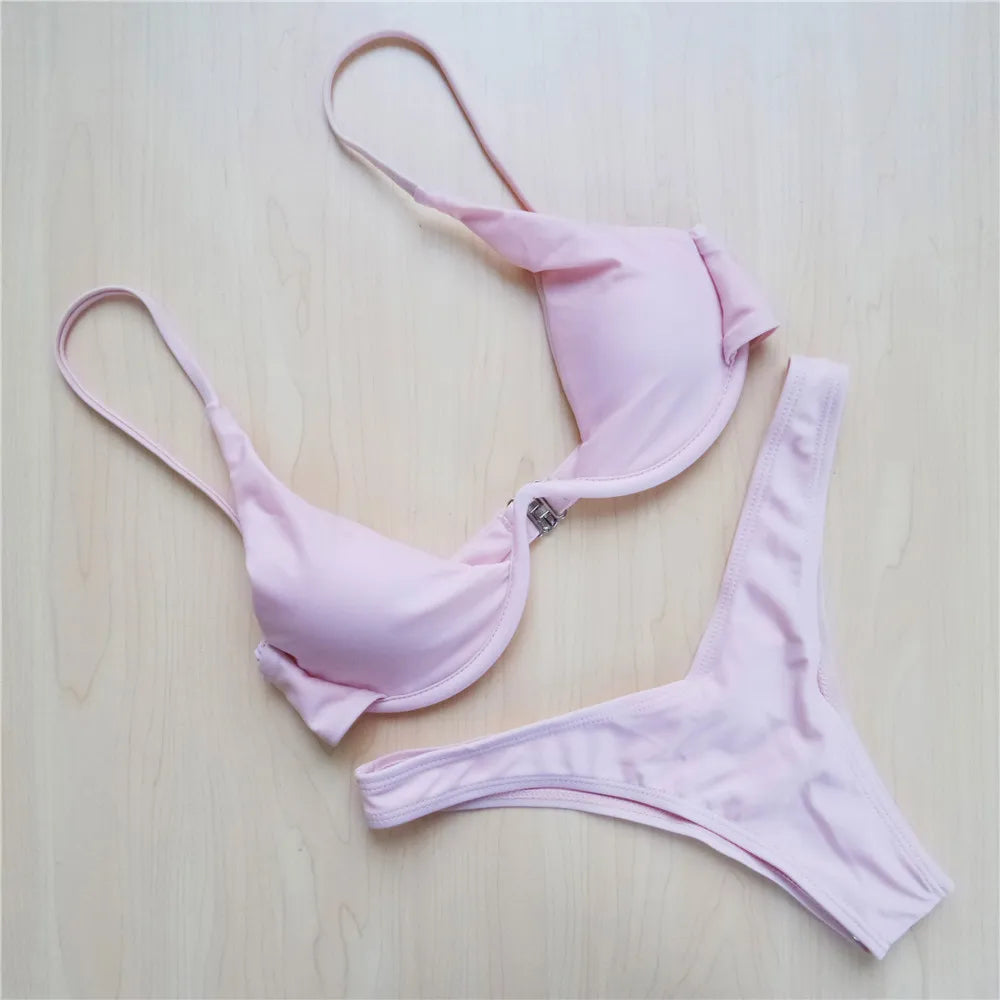 Underwired V-Bar Bikini Set
