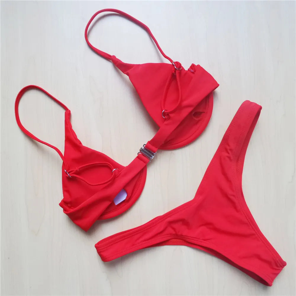 Underwired V-Bar Bikini Set