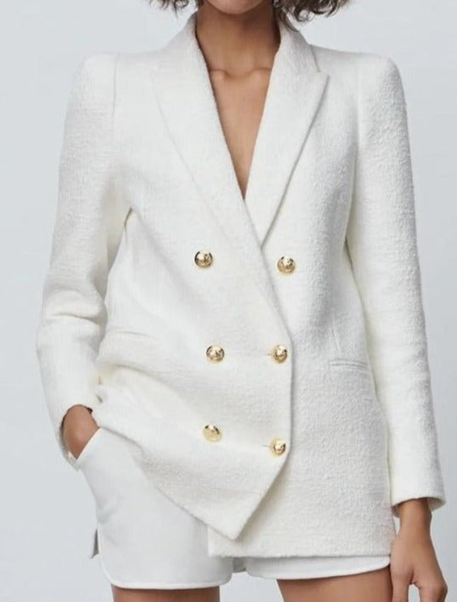 NOELLA WHITE TWEED BLAZER Ivory White