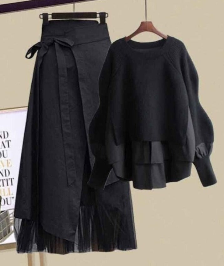 MARTA SKIRT SET Black Sweater Skirt