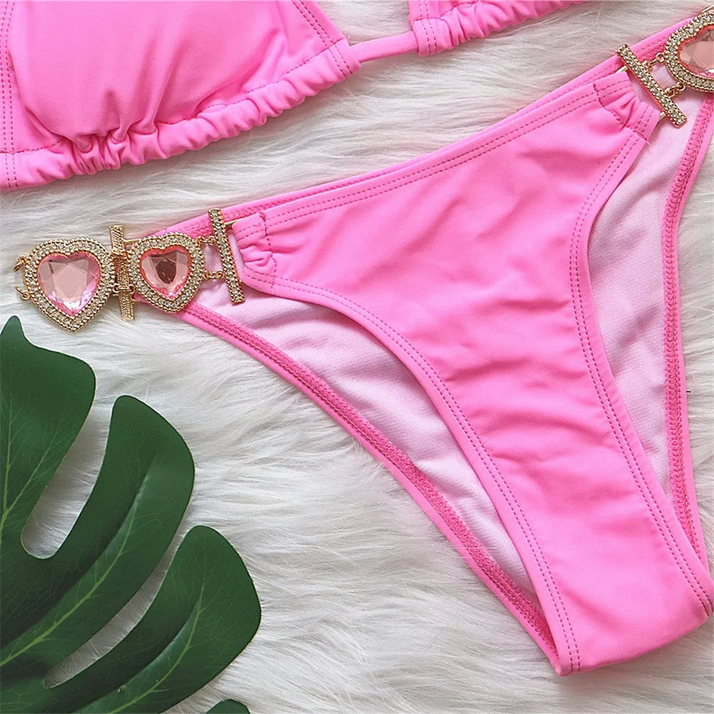 Diamond Rhinestone Bikini Set
