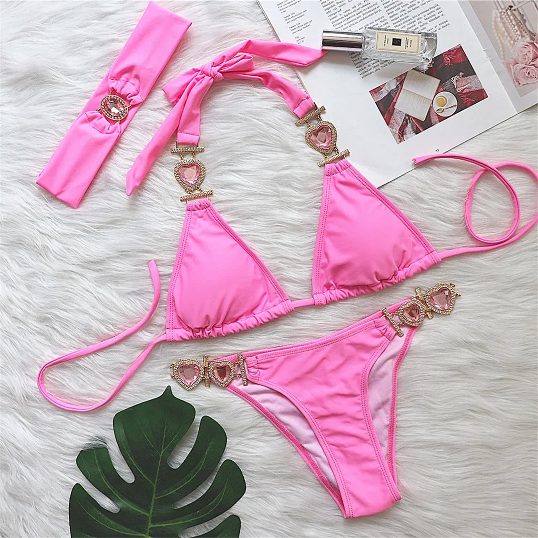 Diamond Rhinestone Bikini Set