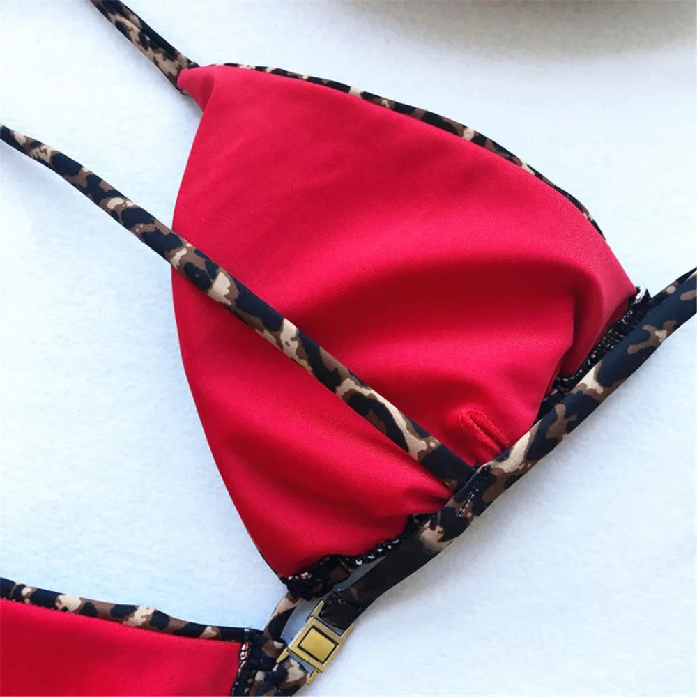 Leopard Print Brazilian Bikini Set