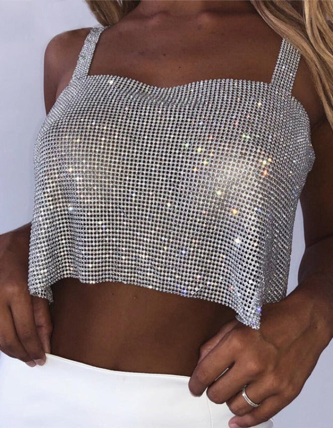 WENDY RHINESTONES TOP Silver