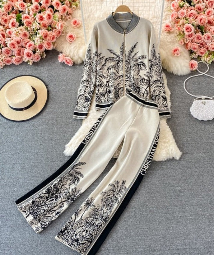 LIDIA KNIT SET Black ivory One Size