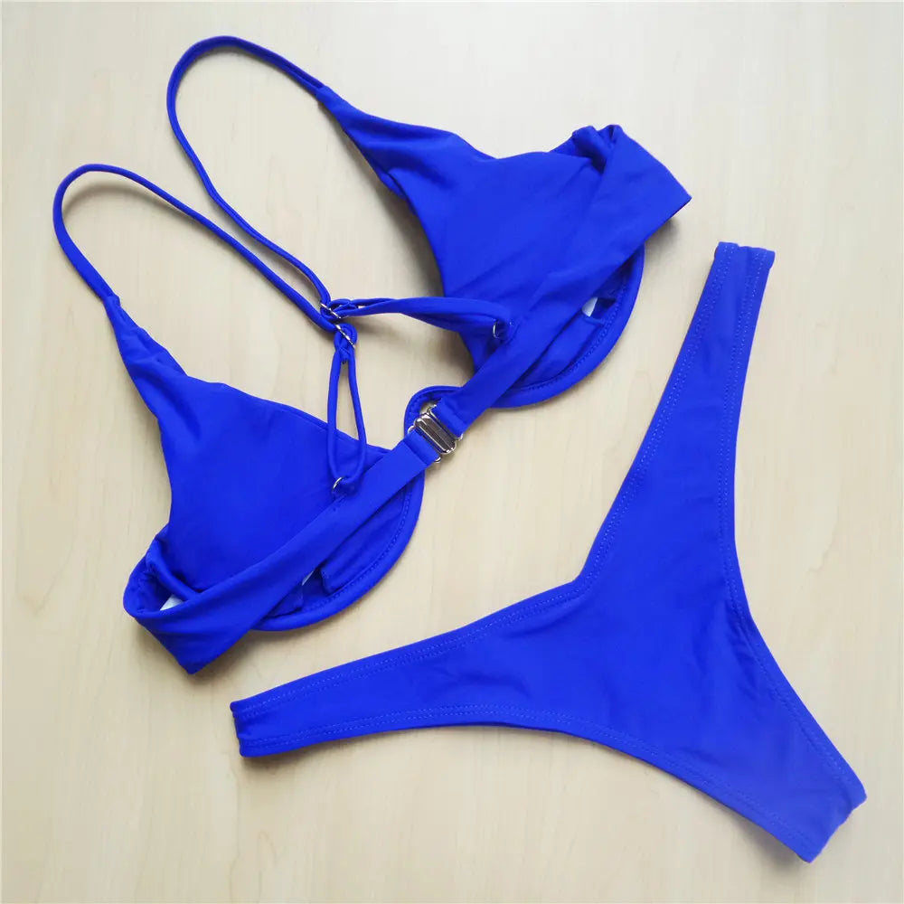 Underwired V-Bar Bikini Set