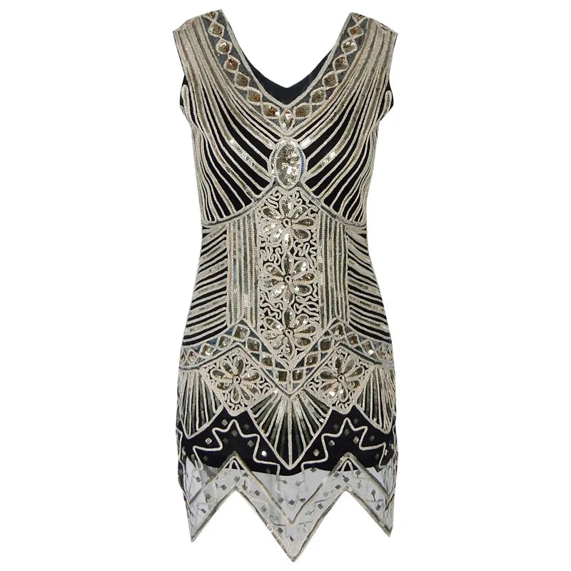 Vintage Gatsby Triangle Hem Dress