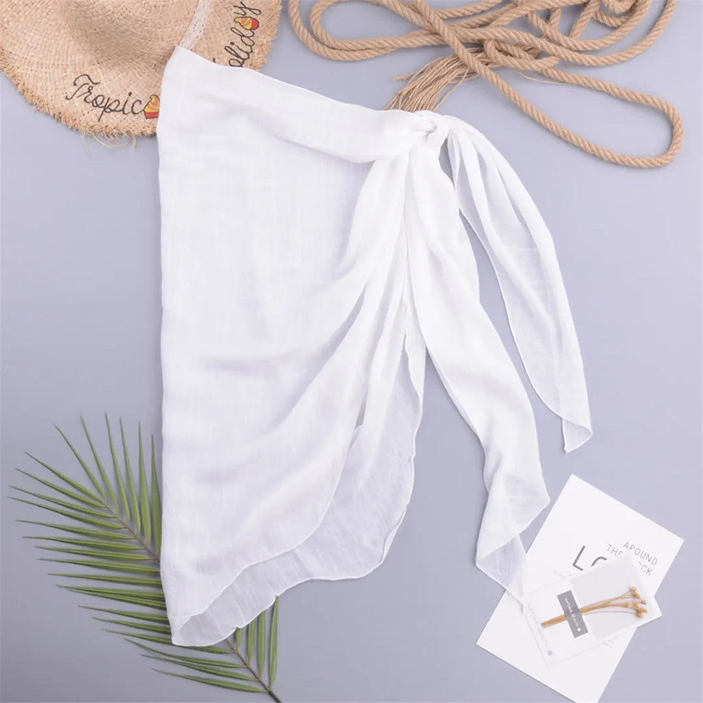 Mesh Sheer Sarong Beach Cover White One Size