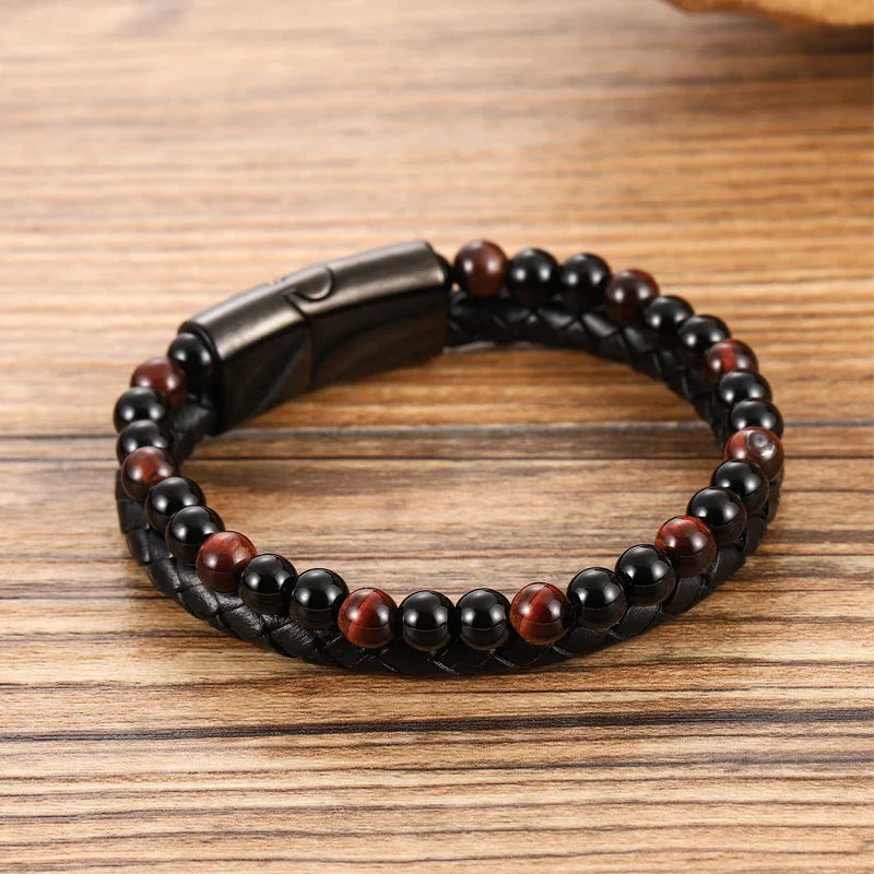 Orion Leather Bead Bracelet