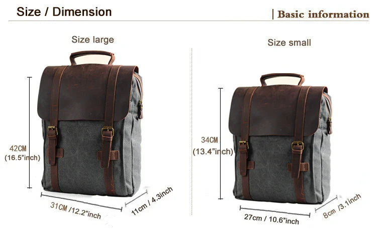 Ryder Canvas Leather Backpack