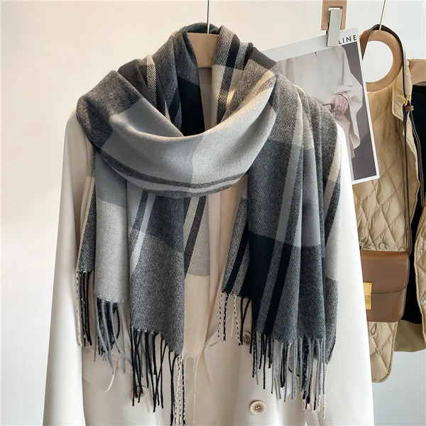 The Noelle Checked Winter Scarf