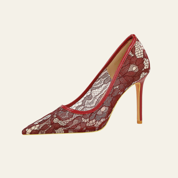 The Sienne Lace Pointed-Toe Stiletto Heels