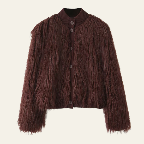 The Aurelia Faux-Fur Knit Retro Coat