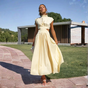 The Capri Cut-Out Maxi Dress Beige