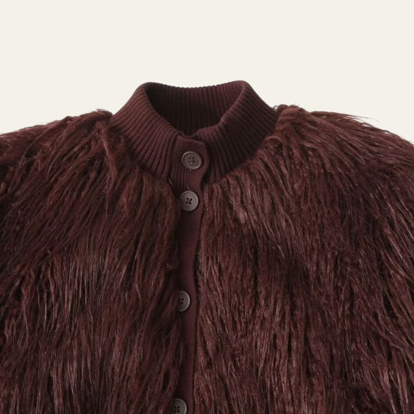 The Aurelia Faux-Fur Knit Retro Coat