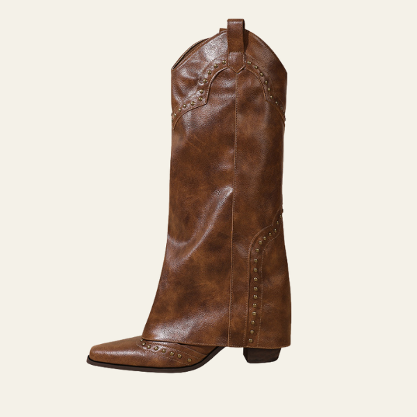 The Taura Studded Square-Toe Boots