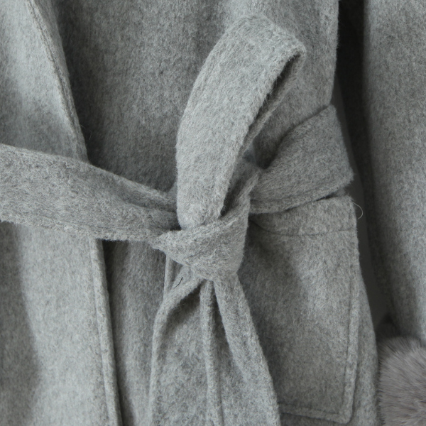 The Arlena Hooded Trim Wrap Coat