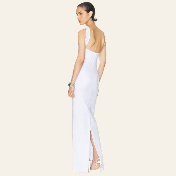 The Amara Strapless Scarlet Maxi Dress