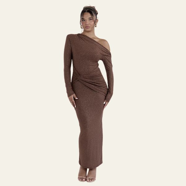 The Lioren Sparkle Off-Shoulder Dress