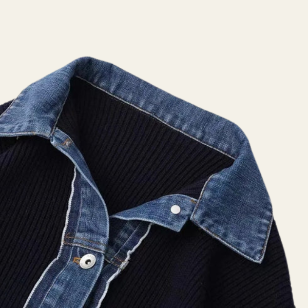 The Marenya Women’s Cardigan with Denim Trim