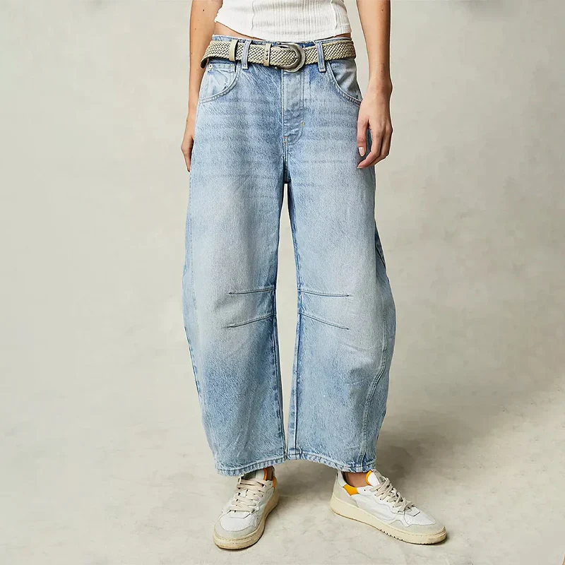 The Avenue Wide-Leg Barrel Jeans