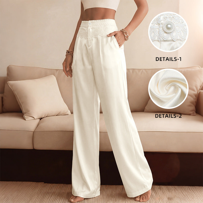 High Waisted Lace Wide Leg Pants