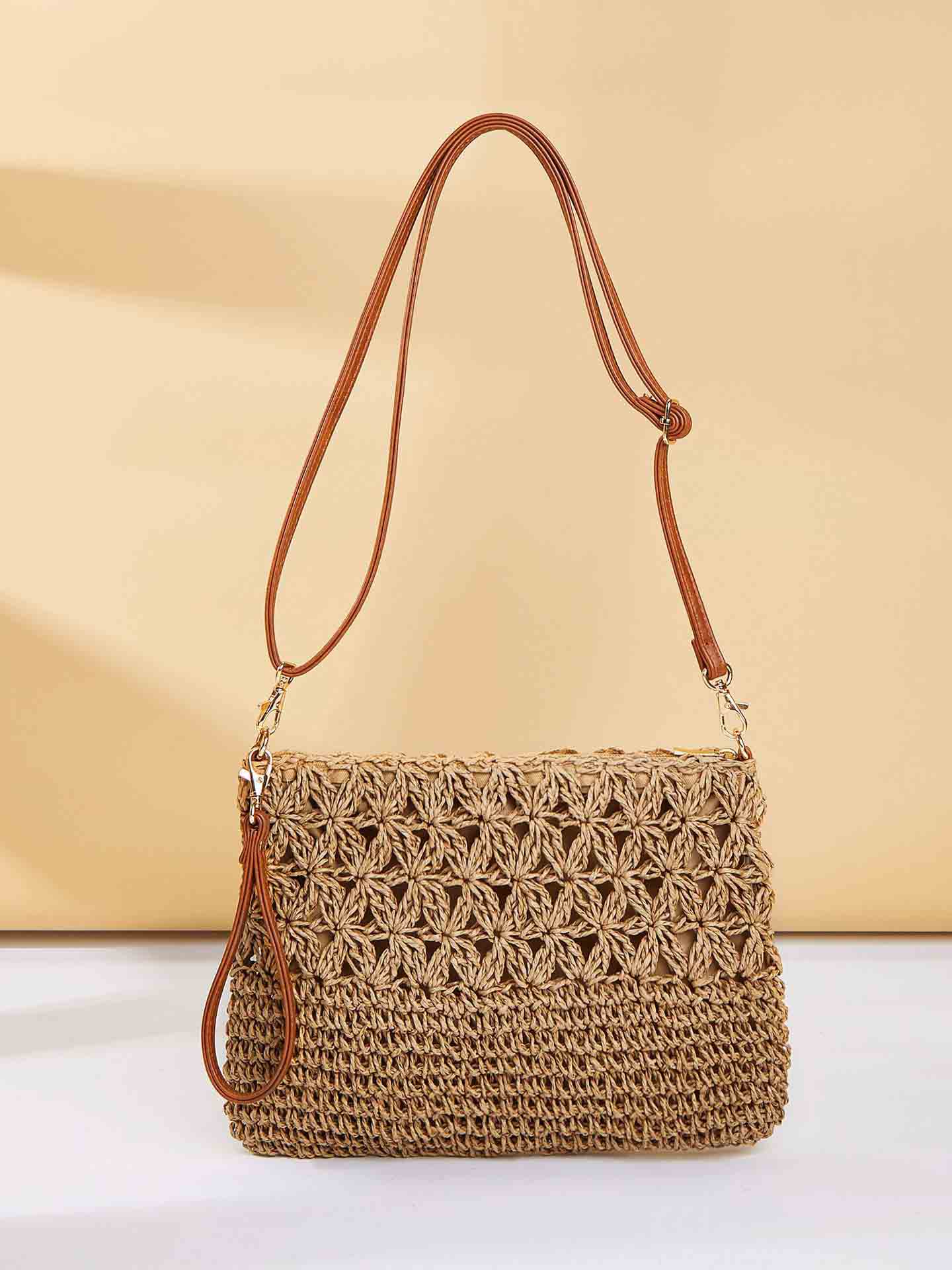 Sac de plage en paille artistique simple