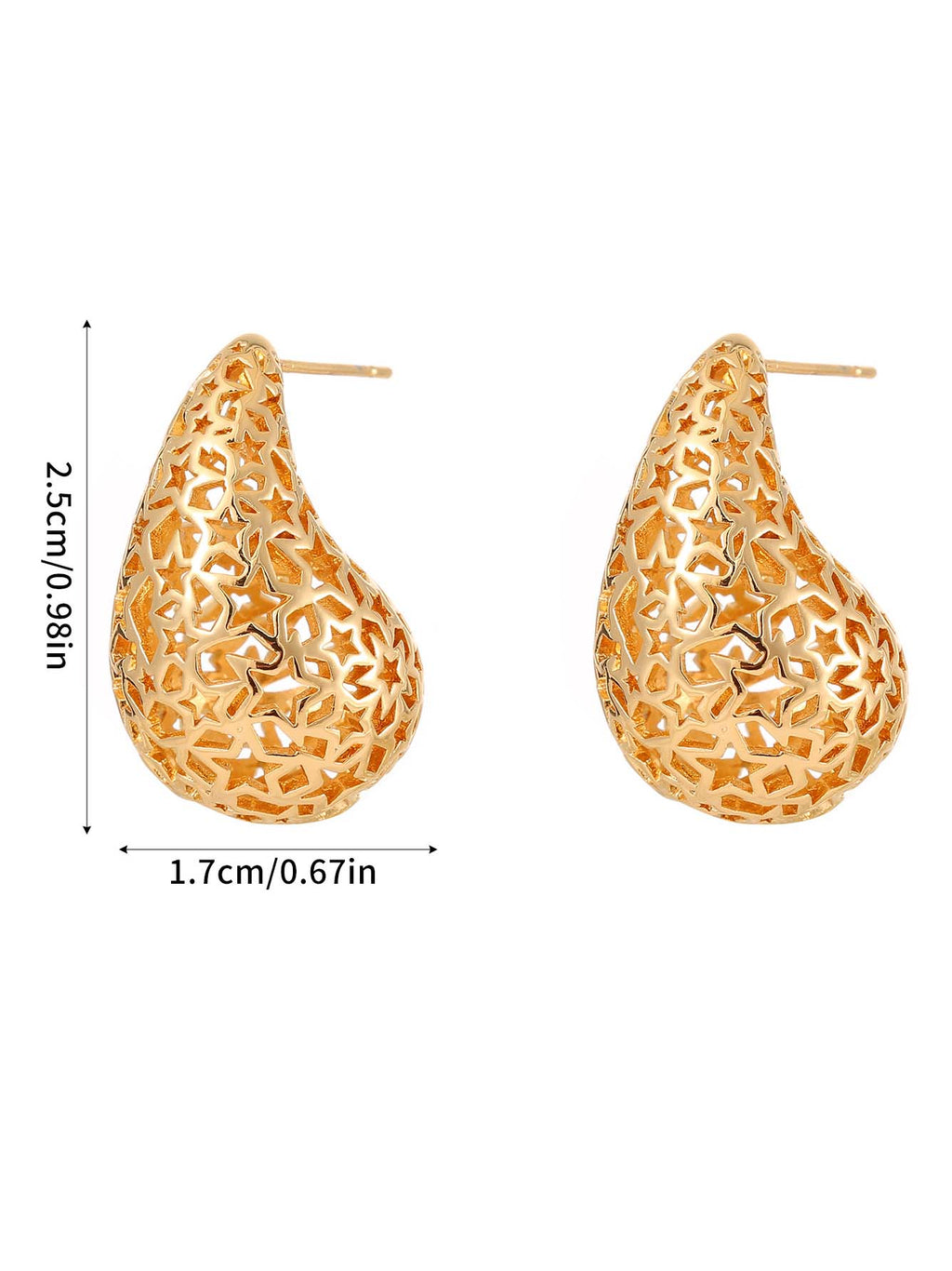 Boucles d'oreilles en forme de larme à motif creux de style palais
