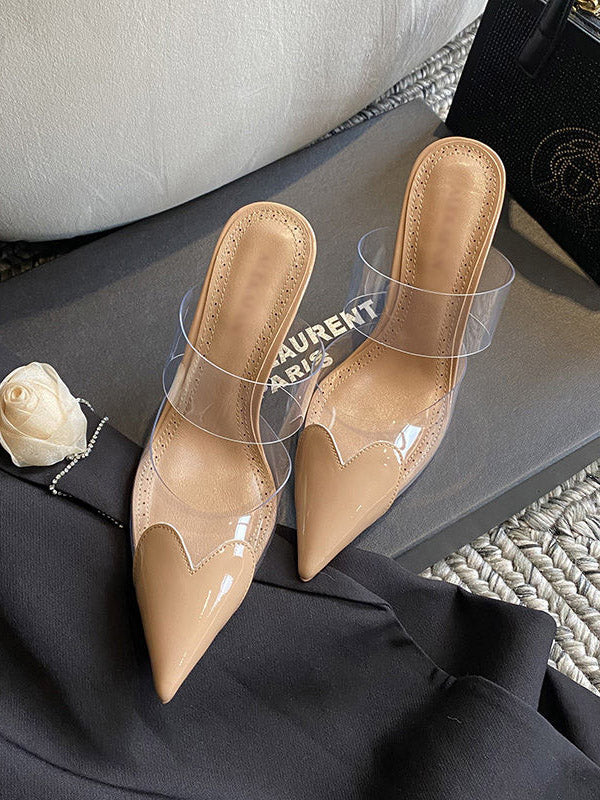 Fashion Transparent Closed Toe High Heels
