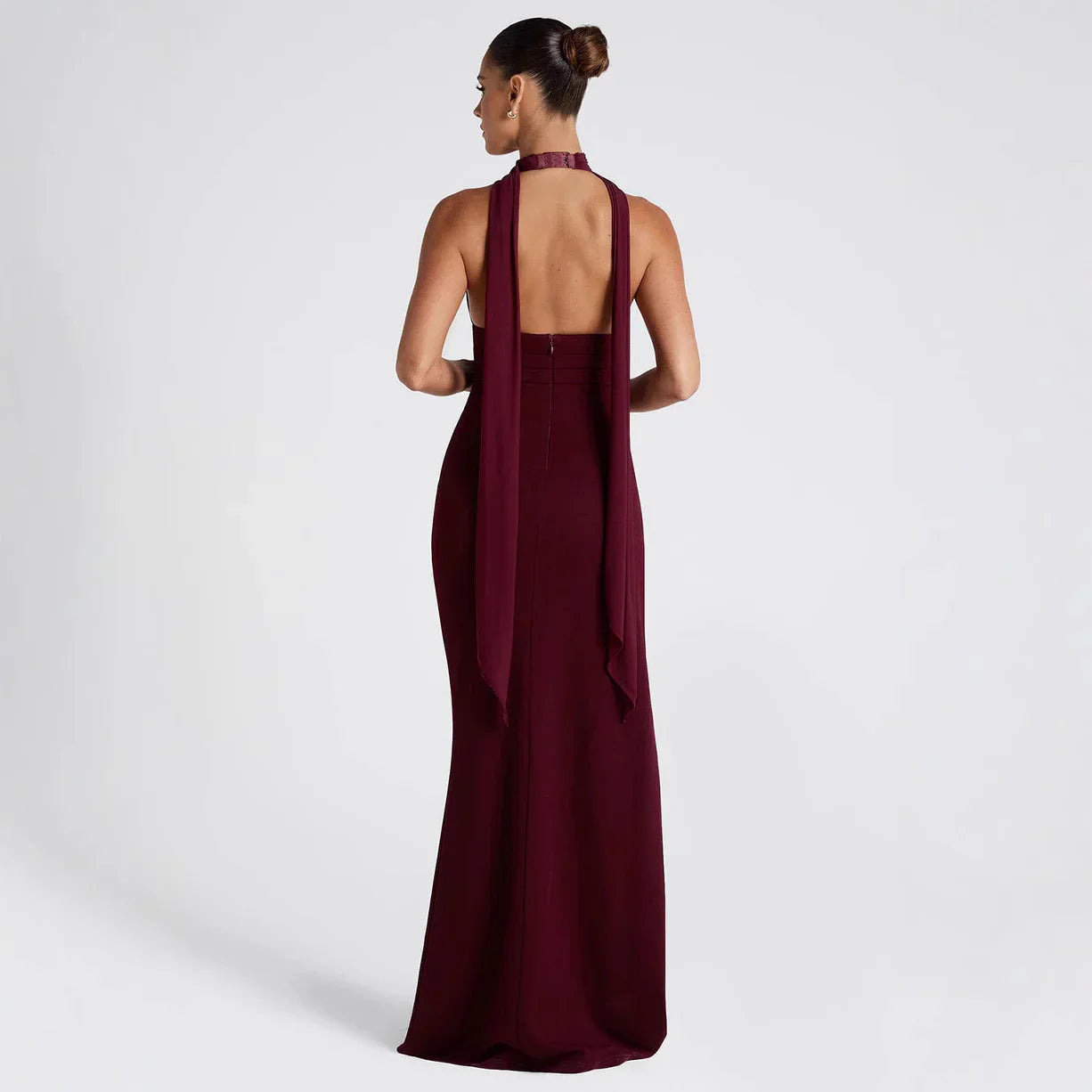 The Portofino Evening Halter Drape Maxi Dress