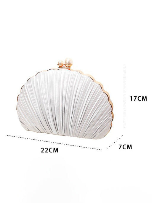 Sac de soirée coquillage, pochette plissée