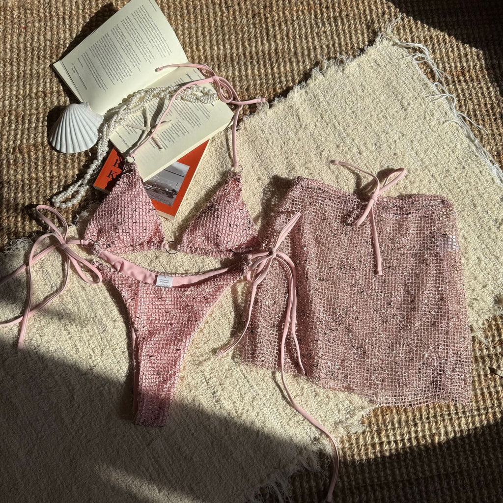 The Tulum Mesh-Texture Bikini Set